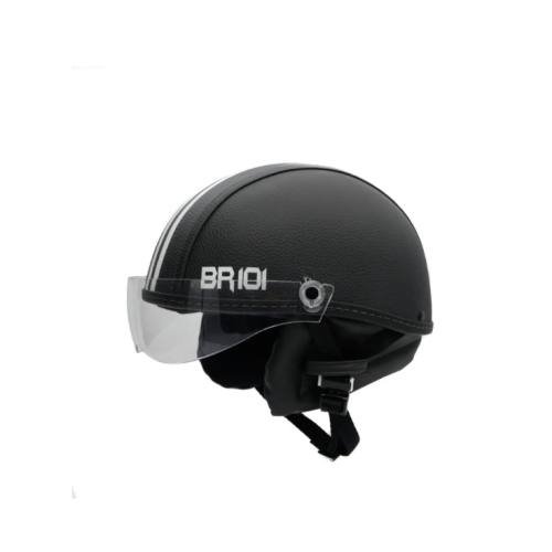 Capacete Coquinho BR 101 Preto Vision  Para Moto Elétrica