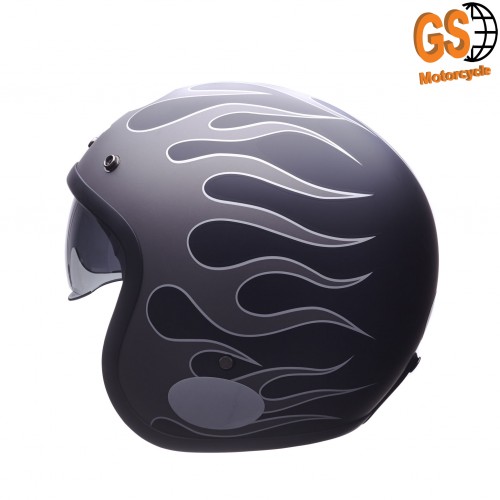  CAPACETE LUCCA SUBLIME ON FIRE MATT BLACK GREY COM ÓCULOS SOL INTERNO