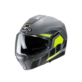 CAPACETE HJC I100 180º BEIS CINZA PRETO E VERDE