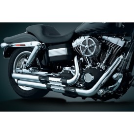 Escapamento Power Cell Staggered - Cromado com Preto - Softail 1986 - 2017 - Crusher