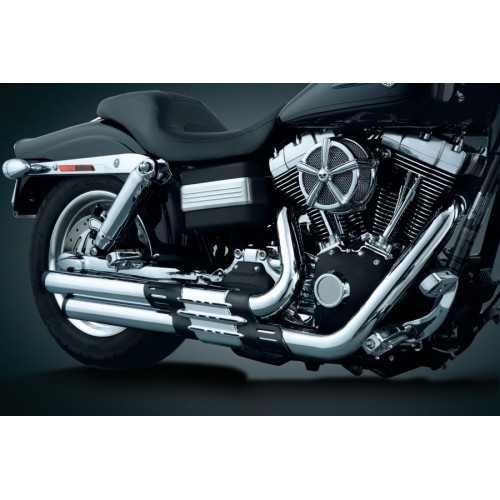 Escapamento Power Cell Staggered - Cromado com Preto - Softail 1986 - 2017 - Crusher