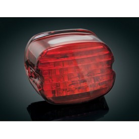 Lanterna Em Led Com Pisca Integrado - Lente Vermelha E Perfil Baixo - Harley Davidson - Kuryakyn